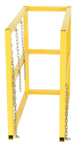 Vestil Steel Cylinder Barricade Rack - 37-1/2 In. x 16-1/2 In. x 32 In. 3 Cylinder - Yellow