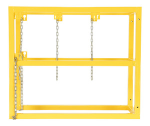 Vestil Steel Cylinder Barricade Rack - 37-1/2 In. x 16-1/2 In. x 32 In. 3 Cylinder - Yellow