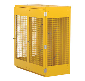 Vestil Steel Knockdown Vertical Cylinder Cabinet - 32 In. x 60 In. x 68-1/4 In. 10-20 Cylinder - Yellow