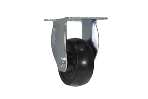 Vestil Rubber Rigid Caster - 3 In. Diameter x 1 In. Width 198 lb - Black