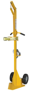 Vestil Steel Portable Cylinder Lifter with Pneumatic Wheels - 300 lb - Yellow