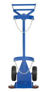 Vestil Steel Portable Deluxe Cylinder Lifter with Pneumatic Wheels - 27-1/16 In. x 19 In. x 51-3/8 In. 500 lb - Blue