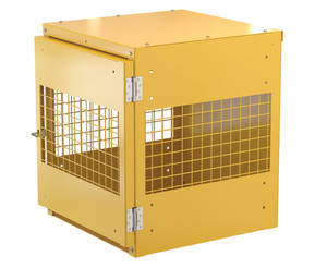 Vestil Steel Knockdown Vertical Cylinder Cabinet - 32 In. x 30 In. x 35-1/4 In. 4 Cylinder - Yellow