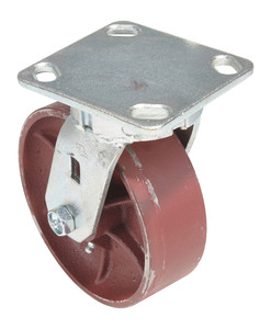 Vestil Cast Iron/Steel Swivel Caster - 6 In. Diameter x 2 In. Width 2000 lb - Maroon