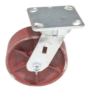 Vestil Cast Iron/Steel Swivel Caster - 6 In. Diameter x 2 In. Width 2000 lb - Maroon