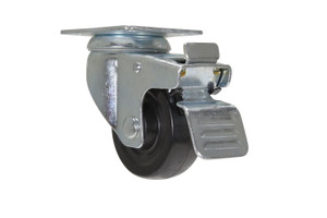 Vestil Rubber Swivel With Total Brake Caster - 3 In. Diameter x 1 In. Width 198 lb - Black