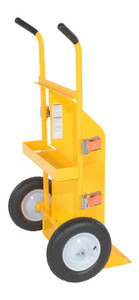 Vestil Steel Cylinder Torch Cart with Pneumatic Wheels - 23 In. x 34-1/2 In. x 57 In. 500 lb - Yellow