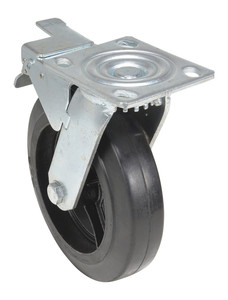 Vestil Rubber Swivel With Total Brake Caster - 8 In. Diameter x 2 In. Width 660 lb - Black
