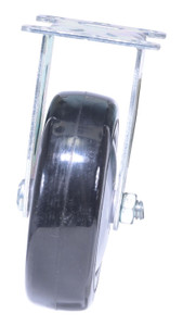 Vestil Polyurethane/Polyolefin Rigid Caster - 4 In. Diameter x 1-1/4 In. Width 3/8 In. Single Ball Bearing, 2-3/8 In. x 3-5/8 In. Top Plate, 350 lb - Black/Gray
