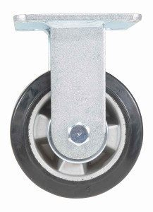 Vestil Rubber Rigid Caster - 5 In. Diameter x 2 In. Width 661 lb Dark - Black/Gold