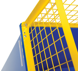 Vestil Steel Mesh D-150 Series Side Extensions - 64-15/16 In. x 43-1/8 In. x 15-11/16 In. - Yellow