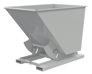 Vestil Steel Medium Duty No Bump and Dump Hopper - 1-1/2 Cubic Yard 4000 lb - Machine Gray