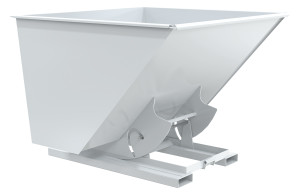 Vestil Steel Medium Duty No Bump and Dump Hopper - 2-1/2 Cubic Yard 4000 lb - White