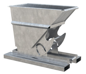 Vestil Steel Heavy Duty No Bump and Dump Hopper - 1/4 Cubic Yard 6000 lb - Galvanized