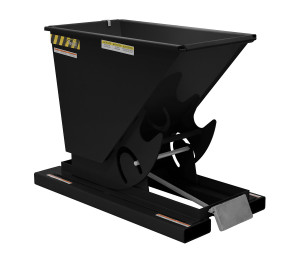 Vestil Steel Light Duty Self Dumping Hopper - 1/4 Cubic Yard 2000 lb - Semi Gloss Black