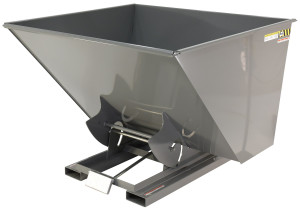 Vestil Steel Heavy Duty Self Dumping Hopper - 2-1/2 Cubic Yard 6000 lb - Battleship Gray