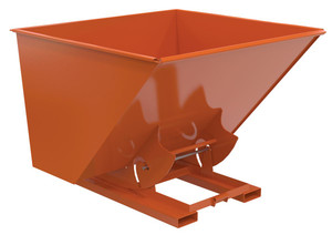 Vestil Steel Heavy Duty No Bump and Dump Hopper - 2-1/2 Cubic Yard 6000 lb - Orange