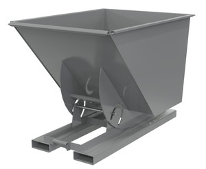 Vestil Steel Heavy Duty No Bump and Dump Hopper - 1 Cubic Yard 6000 lb - Battleship Gray