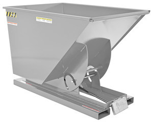 Vestil Steel Medium Duty Self Dumping Hopper - 1 Cubic Yard 4000 lb - Silver Lining