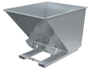 Vestil Steel Heavy Duty No Bump and Dump Hopper - 2 Cubic Yard 6000 lb - Silver