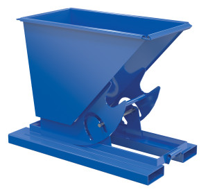 Vestil Steel Heavy Duty No Bump and Dump Hopper - 1/3 Cubic Yard 6000 lb - Blue