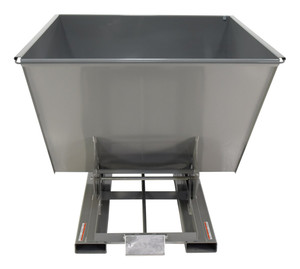 Vestil Steel Heavy Duty Self Dumping Hopper - 2 Cubic Yard 6000 lb - Battleship Gray