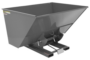 Vestil Steel Heavy Duty Self Dumping Hopper - 3 Cubic Yard 6000 lb - Battleship Gray