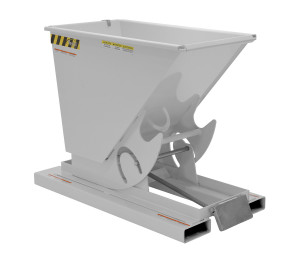 Vestil Steel Light Duty Self Dumping Hopper - 1/4 Cubic Yard 2000 lb - Silver Lining