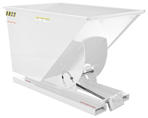 Vestil Steel Medium Duty Self Dumping Hopper - 1 Cubic Yard 4000 lb - White