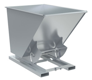 Vestil Steel Heavy Duty No Bump and Dump Hopper - 1-1/2 Cubic Yard 6000 lb - Silver