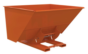 Vestil Steel Heavy Duty No Bump and Dump Hopper - 3 Cubic Yard 6000 lb - Orange