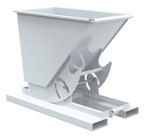 Vestil Steel Medium Duty No Bump and Dump Hopper - 1/4 Cubic Yard 4000 lb - White