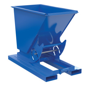 Vestil Steel Light Duty No Bump and Dump Hopper - 1/4 Cubic Yard 2000 lb - Blue