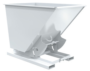 Vestil Steel Heavy Duty No Bump and Dump Hopper - 1-1/2 Cubic Yard 6000 lb - White