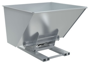 Vestil Steel Heavy Duty Hydraulic Dumping Hopper - 2-1/2 Cubic Yard 6,000 lb - Silver