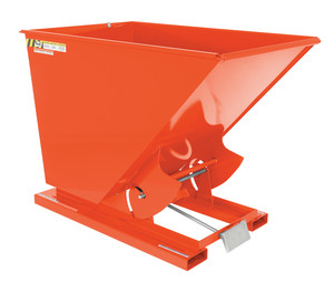 Vestil Steel Medium Duty Self Dumping Hopper - 1-1/2 Cubic Yard 4000 lb - Orange