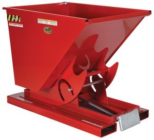 Vestil Steel Heavy Duty Self Dumping Hopper - 1/2 Cubic Yard 6000 lb - Red