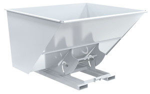 Vestil Steel Heavy Duty No Bump and Dump Hopper - 3 Cubic Yard 6000 lb - White