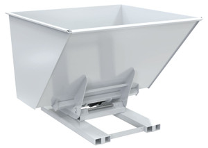 Vestil Steel Heavy Duty Hydraulic Dumping Hopper - 2-1/2 Cubic Yard 6,000 lb - White