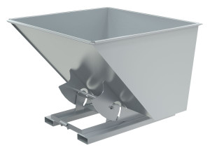 Vestil Steel Light Duty No Bump and Dump Hopper - 2-1/2 Cubic Yard 2000 lb - Silver