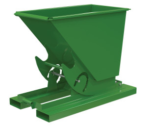 Vestil Steel Light Duty No Bump and Dump Hopper - 1/4 Cubic Yard 2000 lb - Tractor Green