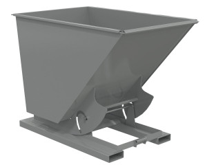 Vestil Steel Light Duty No Bump and Dump Hopper - 1-1/2 Cubic Yard 2000 lb - Battleship Gray