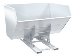 Vestil Steel Heavy Duty No Bump and Dump Hopper - 5 Cubic Yard 6000 lb - White