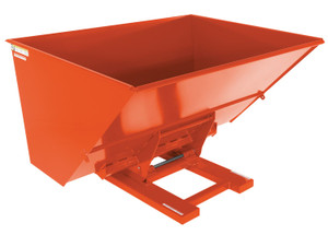 Vestil Steel Heavy Duty Hydraulic Dumping Hopper - 3 Cubic Yard 6,000 lb - Orange
