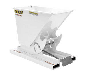 Vestil Steel Light Duty Self Dumping Hopper - 1/3 Cubic Yard 2000 lb - White