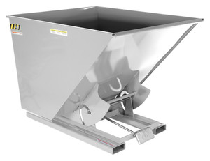Vestil Steel Heavy Duty Self Dumping Hopper - 2 Cubic Yard 6000 lb - Silver Lining