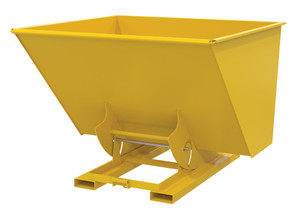 Vestil Steel Light Duty No Bump and Dump Hopper - 2-1/2 Cubic Yard 2000 lb - Yellow