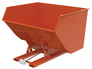 Vestil Steel Heavy Duty Self Dumping Hopper - 5 Cubic Yard 6000 lb - Orange