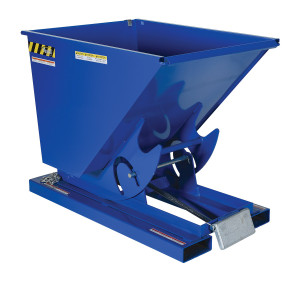Vestil Steel Light Duty Self Dumping Hopper - 1/2 Cubic Yard 2000 lb - Blue