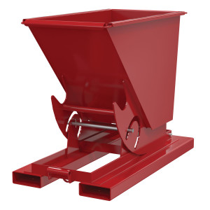 Vestil Steel Heavy Duty No Bump and Dump Hopper - 1/3 Cubic Yard 6000 lb - Soda Red